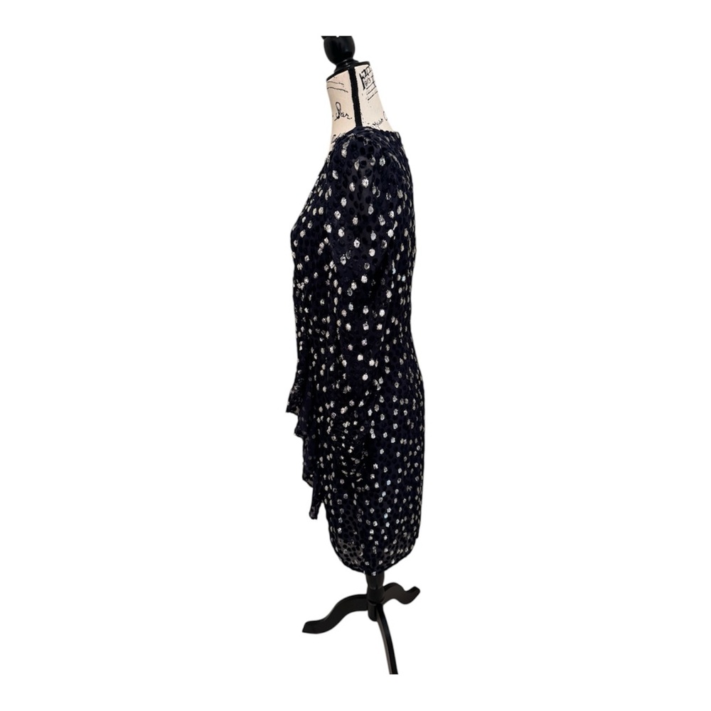 Kate Spade Navy and silver metallic Long Sleeve Dress - Picture 6 of 9